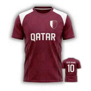 Qatar Soccer Fan Shirt 3D, WC 2026 Football T-Shirt, Personalized Qatar Jersey Gift for Fans