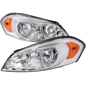 2006-2013 Impal / 2014-2016 Impal Limited / 2006-2007 Monte Carlo Factory Style Crystal Headlight Assemblies w/ Amber Reflectors (Chrome Housing/Clear Lens)
