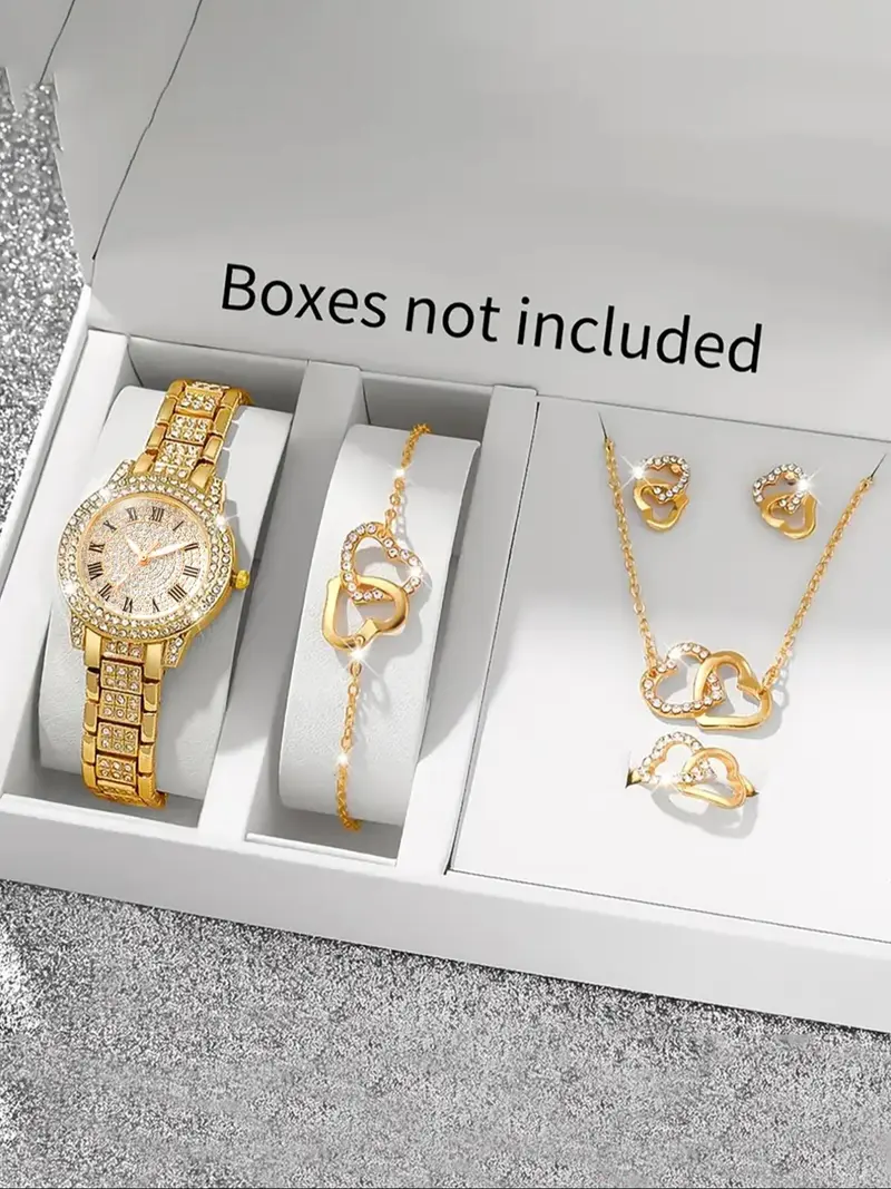 Elegant Quartz Watch Set with Necklace Bracelet Ring  display picture 2
