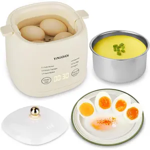 Rapid egg cooker 6 in 1 egg cooker for hard boiled eggs soft boiled egg custard electric egg boiler with auto shut off and beep alarm smart egg maker for home kitchen dorm no bpa