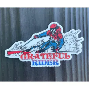 Grateful Rider Downhill Skier Sticker