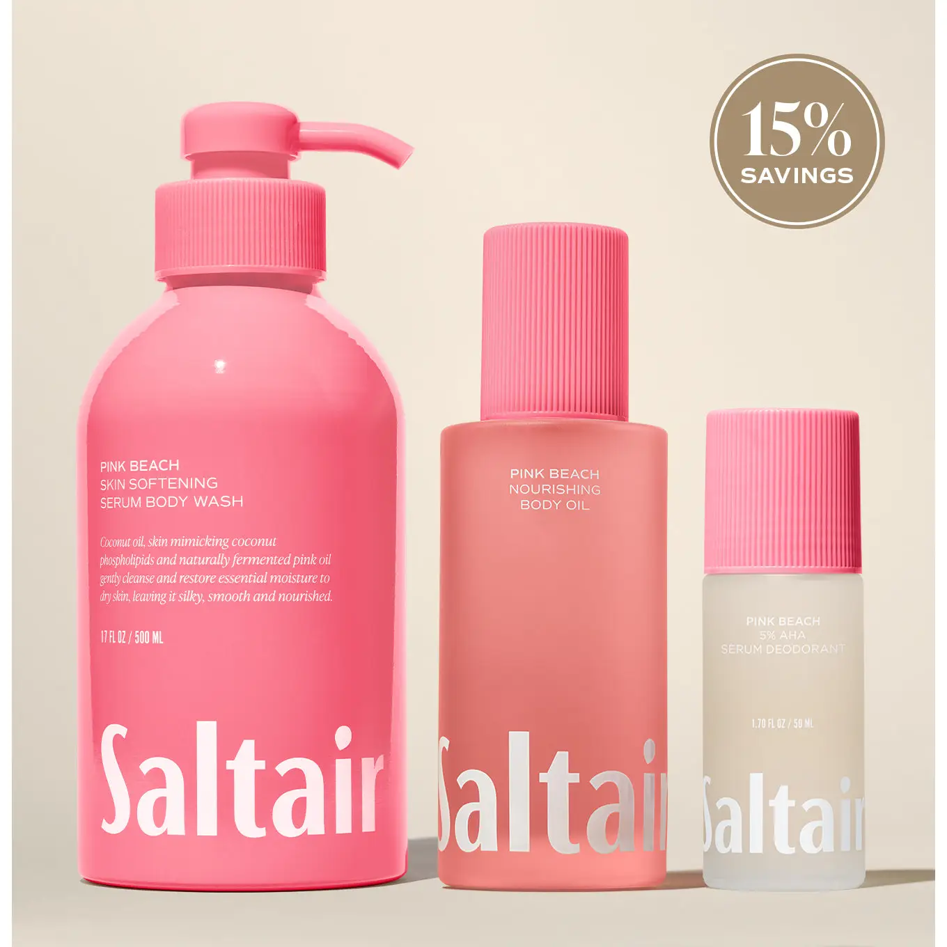 Saltair Pink Beach Essentials Set - Coconut, Almond Blossom & Vanilla