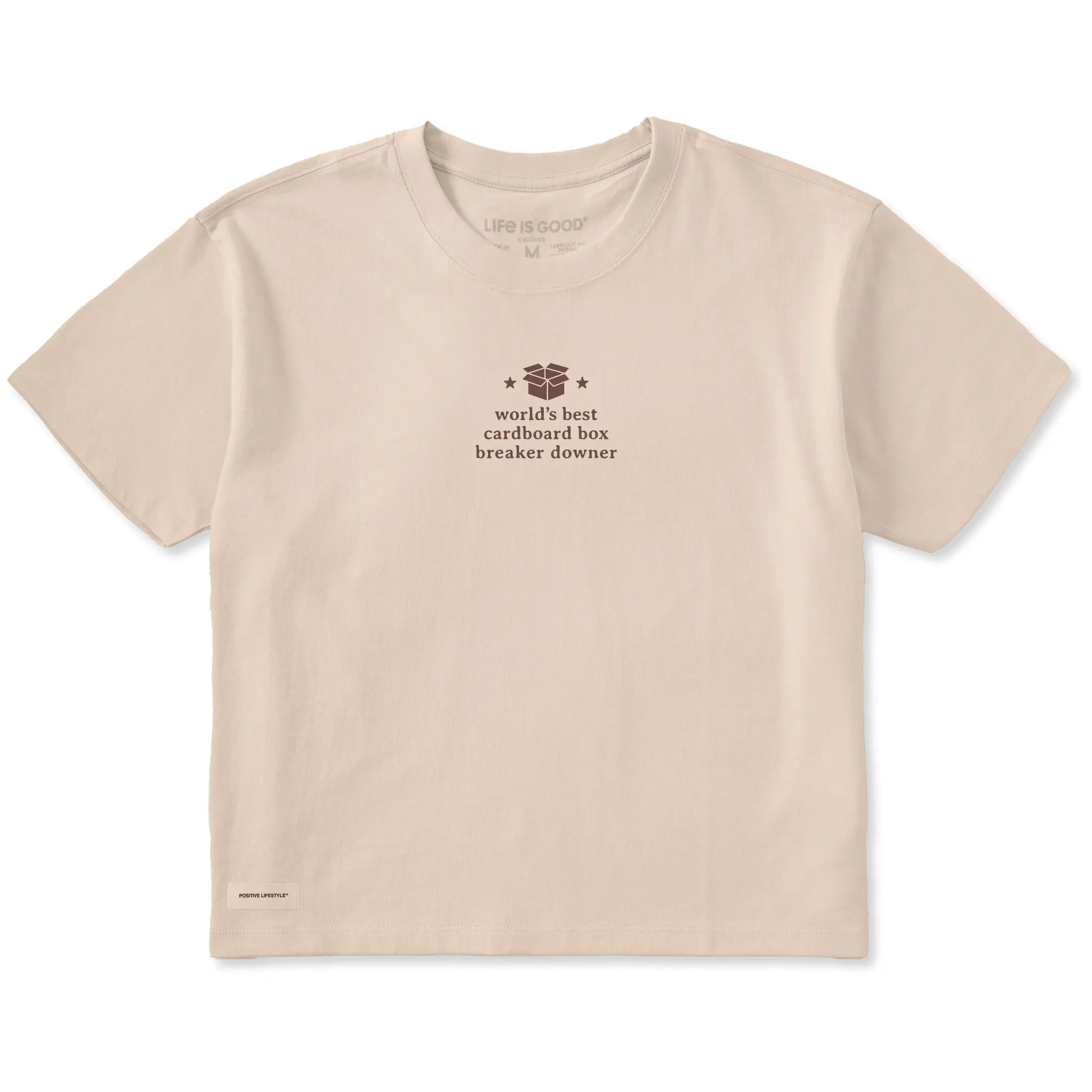 Women's World's Best Box Breaker Downer Simple Short Sleeve Crusher Boxy Tee
