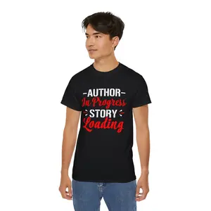 Author in Progress: Story Loading... ️ | Unisex Ultra Cotton Tee – Gift for Writers, Creatives & Book Lovers