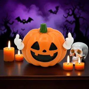 Funny Middle Finger Orange Mini Pumpkin Decor – Ideal Desk Decoration for Halloween, Fall, Thanksgiving & New Year