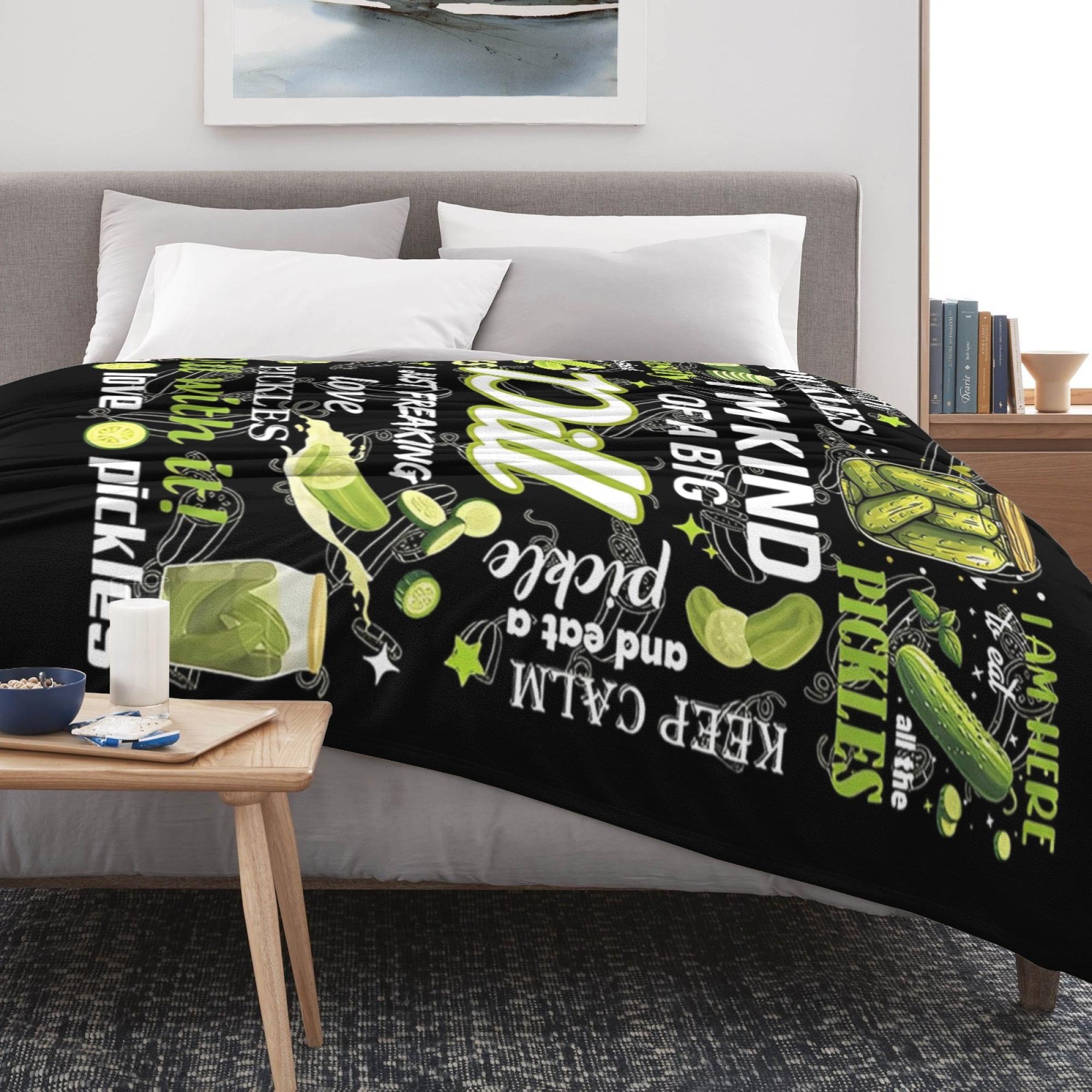 Pickle Blanket Gifts for Pickle Lovers, Pickles Birthday Gifts for Women, Friend, Girl, Soft Warm Blanket for Pickles Lovers, Gift for Couch Sofa Gifts for Christmas Thanksgiving Day 50x60in