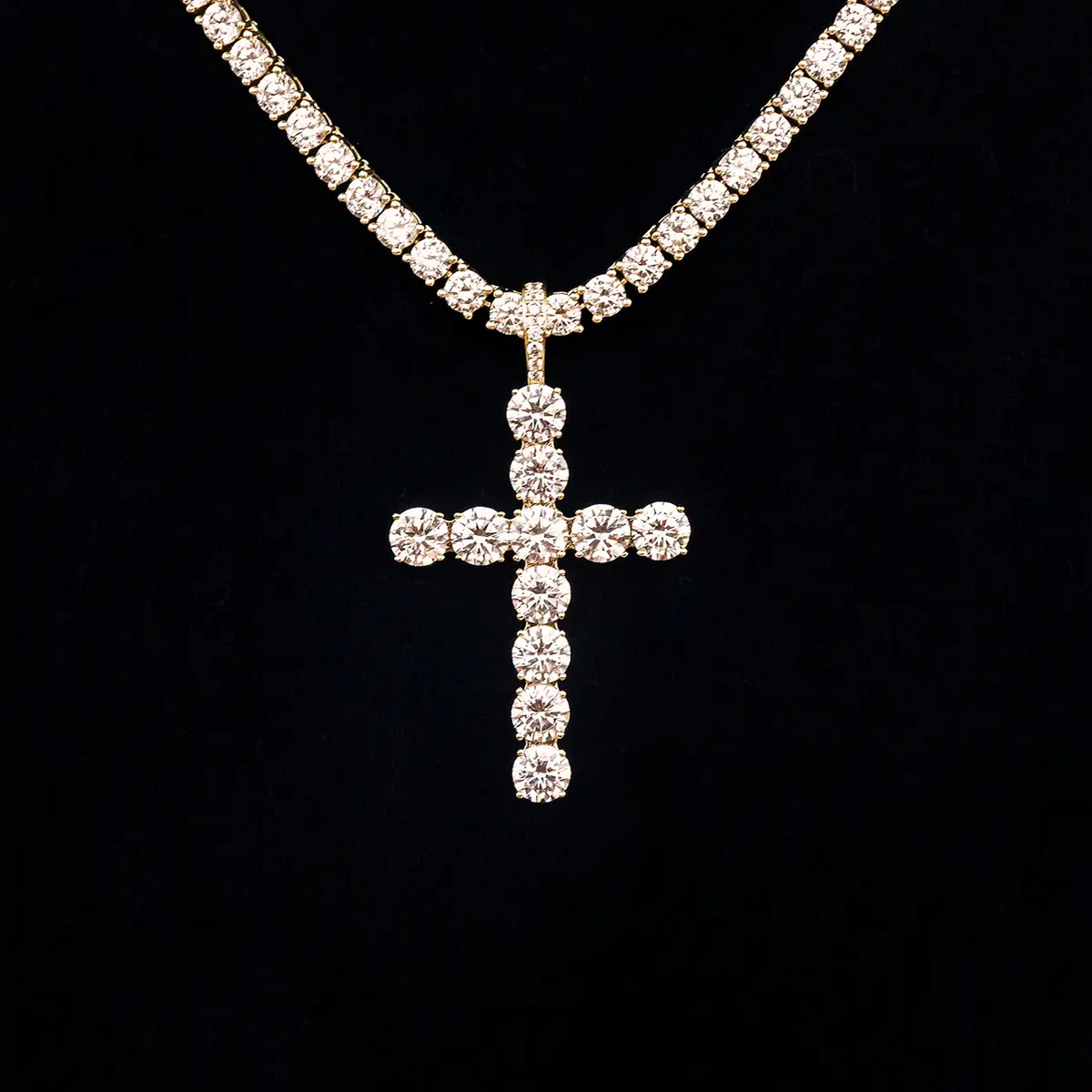 GLD Large Diamond Cross Pendant in Yellow Gold - Perfect Gift- (Chain Not Included) #tiktokshopsummersale GLD Large Diamond Cross Pendant in Yellow Gold - Perfect Gift- (Chain Not Included) #tiktokshopsummersale