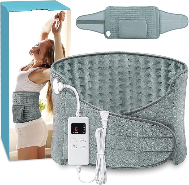 Heating Pad for Back Pain Relief Electric Heating Pad Wrap for Period Cramps Lower Back Neck Shoulders Pain Relief 6-Hour Auto Shut Off 12x24 Heated Pad + 20" Belt Adjustable 4 Timer 6 Heat Level Heating Pad for Back Pain Relief Electric Heating Pad Wrap for Period Cramps Lower Back Neck Shoulders Pain Relief 6-Hour Auto Shut Off 12x24 Heated Pad + 20" Belt Adjustable 4 Timer 6 Heat Level