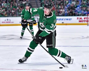 Denis Gurianov Dallas Stars Unsigned Green Jersey Shooting Photograph
