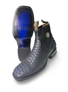 Botin Piton Print Mate Azul Para Caballero Botin Piton Print Mate Azul Para Caballero