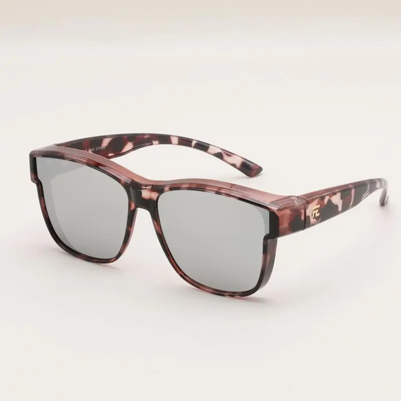 Khaki leopard print frame - polarized white
