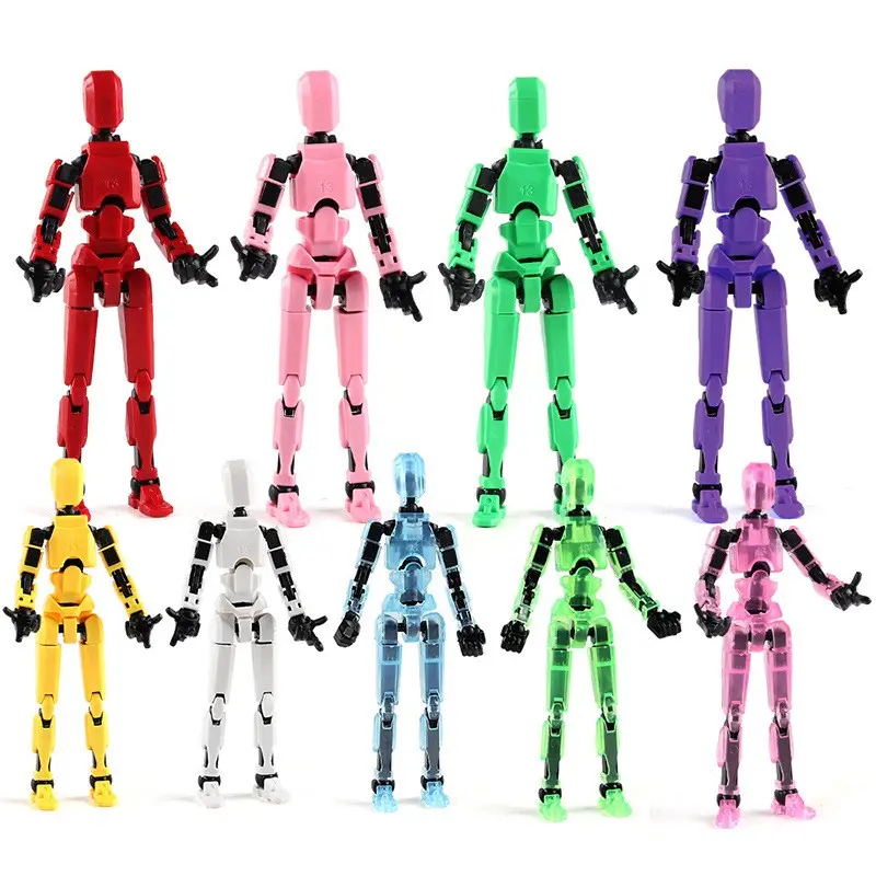 Action Figure Toy Set, 3-Piece 3D Trendy Doll Model Kit, Movable Jointed Statue, DIY Assemble Realistic Desktop Decoration