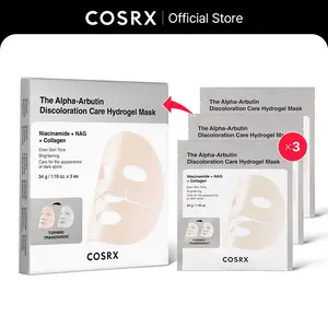 COSRX The Alpha-Arbutin Discoloration Care Hydrogel Mask 3ea - Brighten & Glow with Niacinamide & Collagen for Even Skin Tone & Reduced Dark Spots