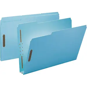 Smead  100 Percent Recycled Pressboard Fastener Folders, Blue - Legal - 250 Sheet Capacity