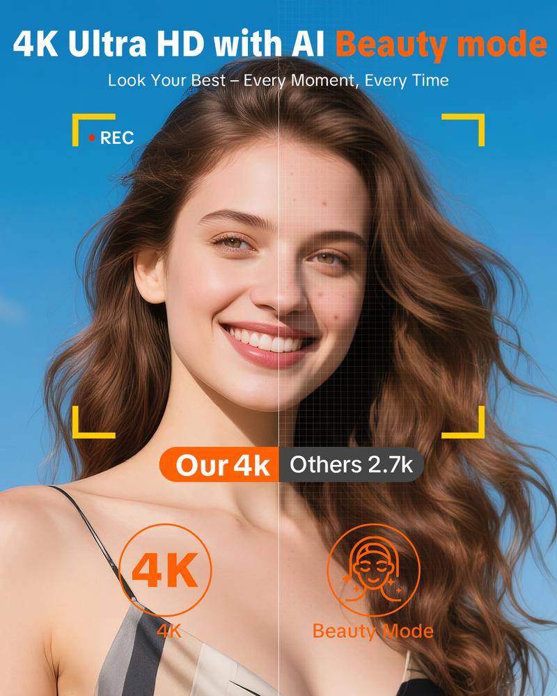 4K Digital Camera for Photography, Auto-Focus 64MP Vlogging Camera for Beginner with 2.4 inch 180° Flip Screen, 18X Digital Zoom Point and Shoot Camera with 32GB Micro SD Card, Perfect Gifts for Halloween and Thanksgiving