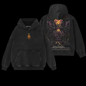 Superstyle Lord of Frenzied Flame - Elden Ring Game Edition Double Printed Oversize Lightweight Acid Washed Tee Hoodie Sweater TV Series Graphic Design Top Cotton Streetwear Game T-Shirt Crewneck Clothes Menswear Womenswear