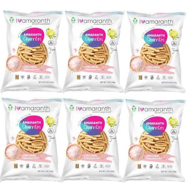 Iamaranth Churritos: Original Himalayan Salt (10 bags / 5oz) Snack Natural Snack Natural Snack Natural Snack Natural