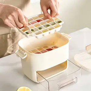 Press Mold Ice Cube Tray, Easy Release Plastic Ice Molds, Home Use Ice Maker Kit, Durable Design for Everyday Convenience