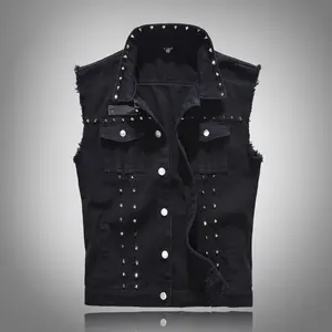 Trendy Men's Spring Summer Autumn Black Plus Size  Motorcycle Rivet  Slim Fit Waistcoat sir davis coat winter jacket men casual sleeveless vest