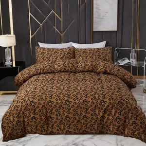 Extra Large Leopard Print Bedding Set, 3-Piece Polyester Comforter and Pillowcases, Modern Style Bedding for All Seasons