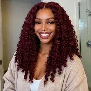 [NEW IN] OQHAIR 99J Burgundy Burmese Curly Wear Go Wigs 9x6 M-Cap With Drawstring 220% Density Glueless Human Hair Wigs Pre-Max Pre-Plucked Natural Hairline With Invisible Knots dealsforyoudays