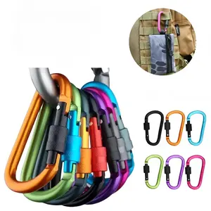 6pcs Carabiner Hook Set with Spiral Door Clamp Keychain Backpack Water Bottle Hook Outdoor Camping Equipment Hook Multi-function hook Carabiner for Leash