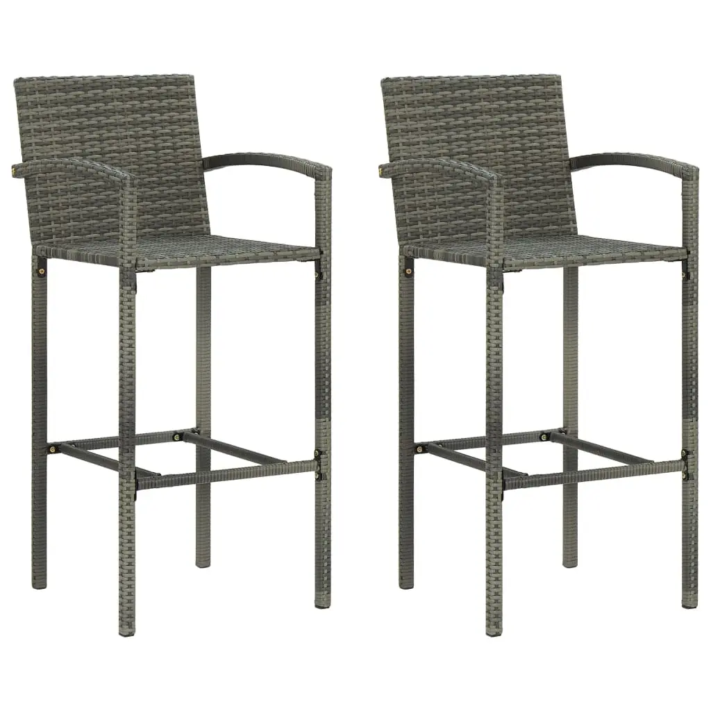 vidaXL Bar Stool Bar Seat Counter Height Island Stool for Pub Poly Rattan 3005195