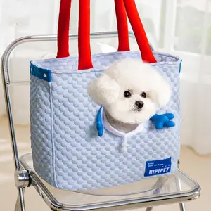Summer cooling ice bean pet bag with open head, anti-escape design, portable shoulder bag, lightweight cat bag, small dog pet bag