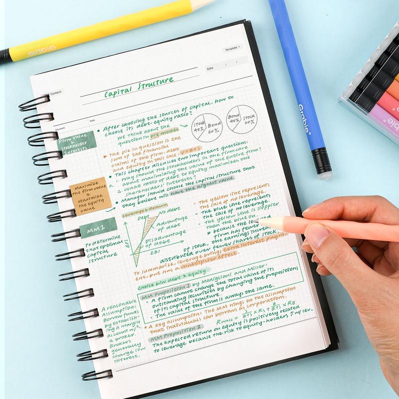 Grabie Erasable Gel Pen Set Medium Point Pens with Eraser for Everyday Use & Educational Purposes, for planner, students, teachers, nurses and artists, magical pen, HolidayHaul