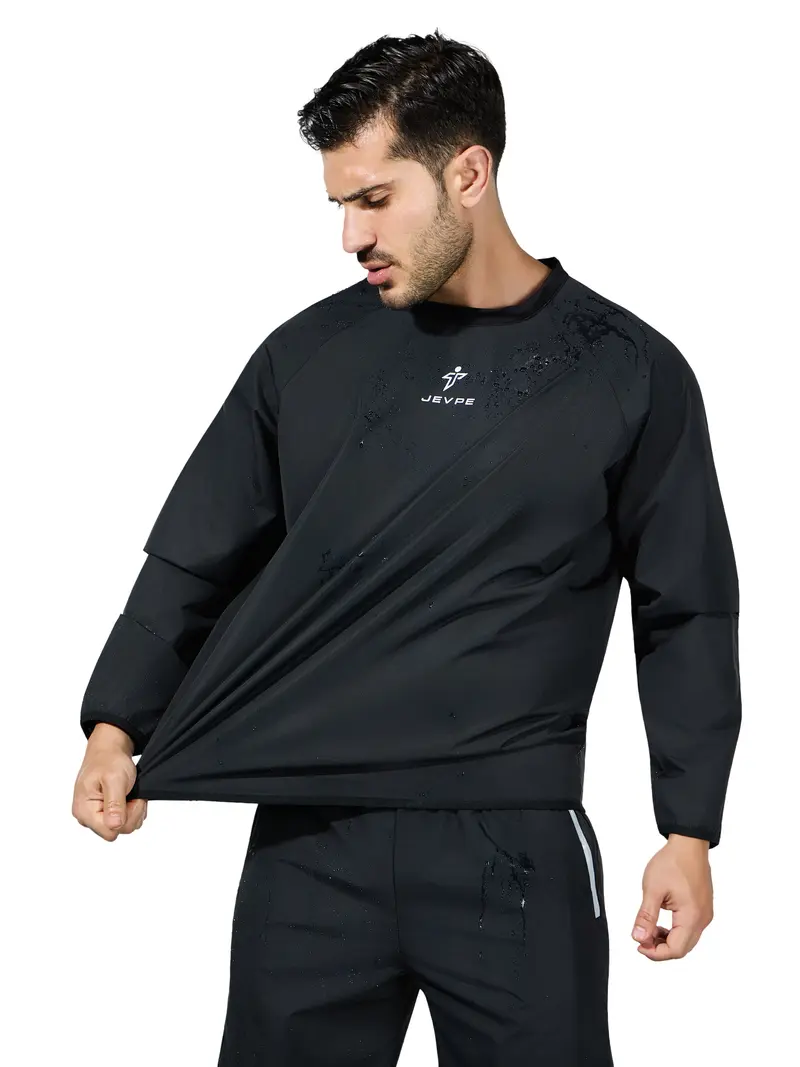 JEVPE Wonmen's Sauna Suit Sweat Wicking Long Sleeve Sauna Top