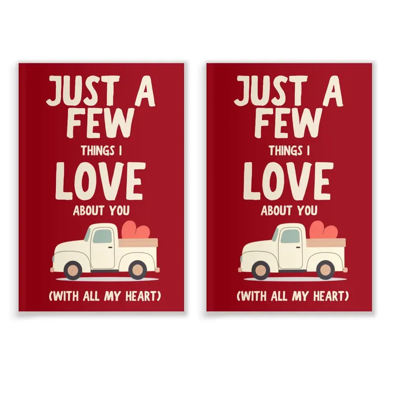 2 PACK: Just A Few Things I Love About You (With All My Heart) Fill In The Blank Gift Book for Kids, Best Friends, Family by LARKINROAD - Perfect for Birthdays, Graduation