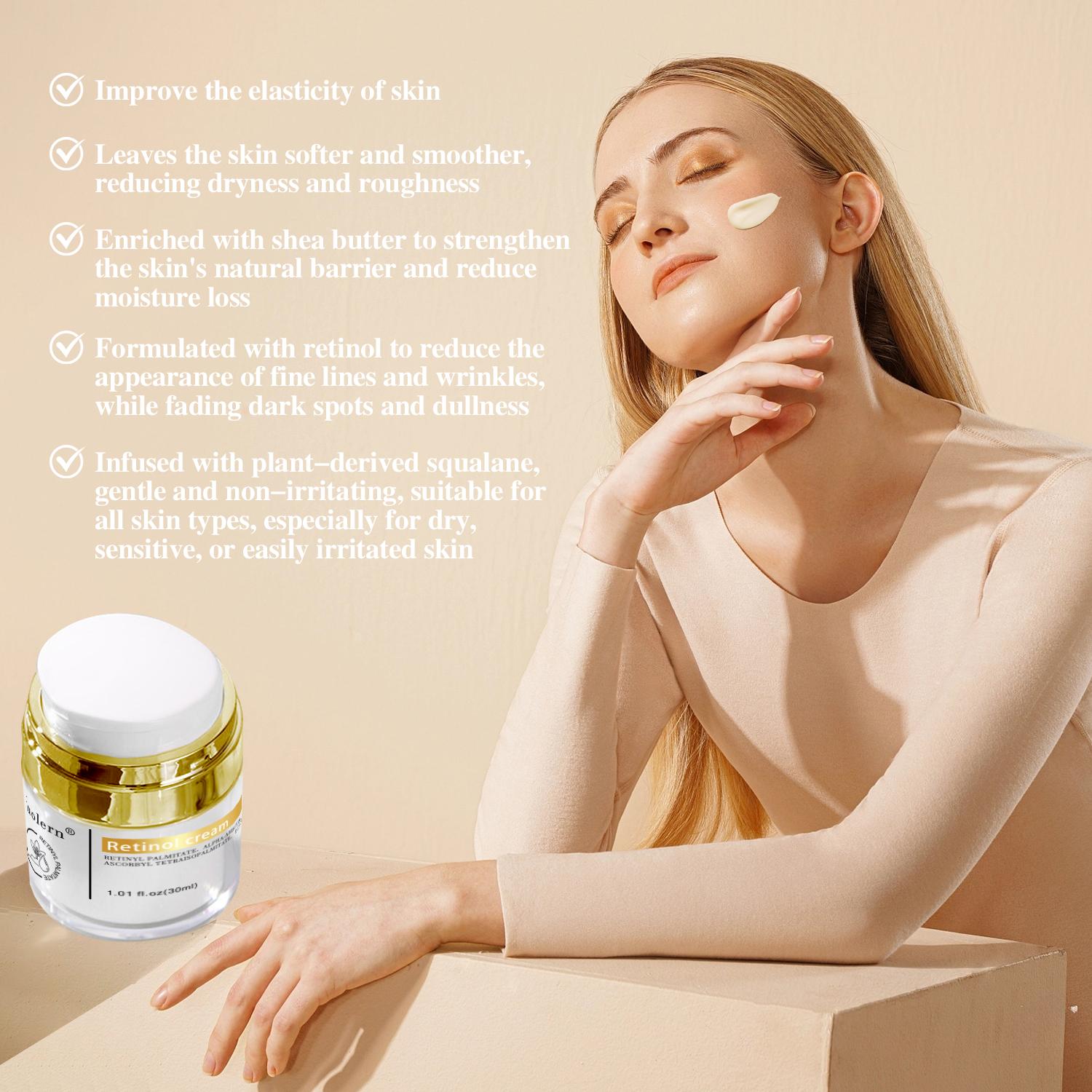 Retinol+Sodium Hyaluronate Cream for Face Cream Fast Deep Cellular Absorption Day or Night Cream for Moisturizers  Skincare Skin Repair Comfort