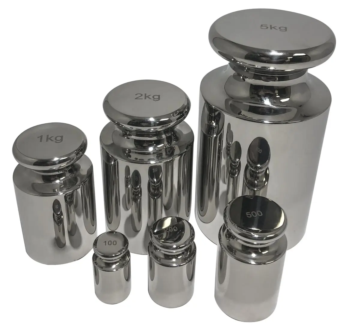 OIML Class M2 Test Weight - 2kg Stainless Steel Test Weight with Chrome Finish, Flat Surface, Stackable for Industrial Scales