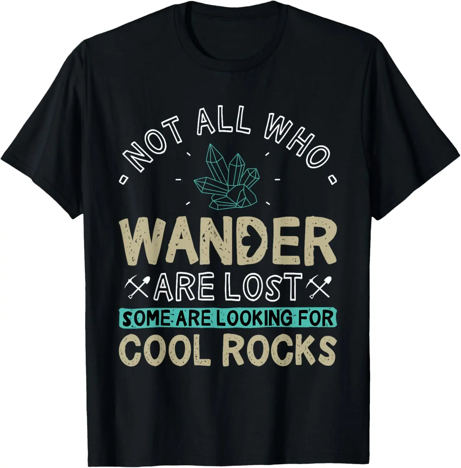 Women's Vintage Graphic Everyday T-Shirt - Distressed Cotton Short Sleeve Round Neck Clothes for Geologists, "Some Are Looking For Cool Rocks" Casual Top