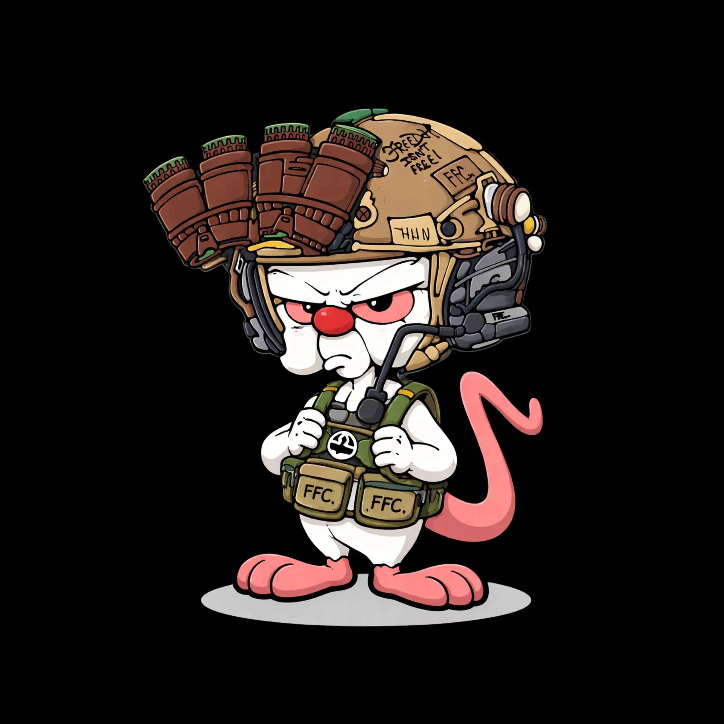Tactical Mouse Soldier Sticker,  Cartoon Military Rat Vinyl Decal Laptop Car Gamer Cute Funny Gift