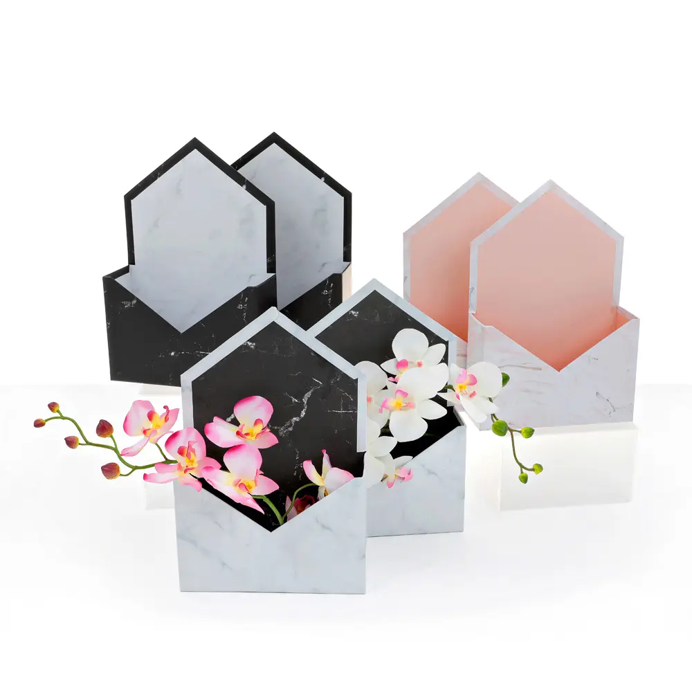 Set of 2, Envelope Shaped Flower Boxes - 7.9" x 2.7" x 12" inch, Various Colors | W724