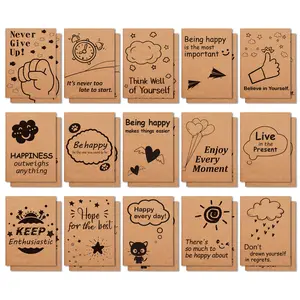 30 Pack Kraft Notebooks, 15 Designs A6 Cute Mini Pocket Notebooks and Journals, Lined Motivation Small Journal Notebook Bulk for Women School Supplies Taking Memos, 4.1X5.8 in, 80 Pages