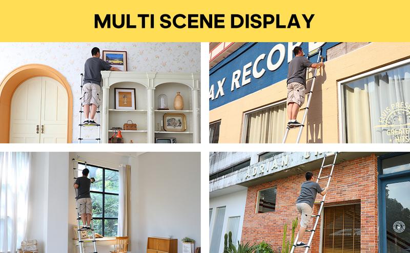 Aluminium Telescopic Multi-Purpose Ladder,20.3FT Aluminum Extension Ladder with 2 Replacement of Non-Slip Rubber Cover, Portable Collapsible RV Ladder, 330 lb. Weight Capacity collapsible extension,fathersdaygifts Telescoping Safety