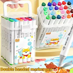 36 Color Dual Tip Water-Based Marker Set, Washable Art Markers, Coloring Book Markers, Acrylic Paint Pens for Drawing & Doodling, Office School Supplies Gift