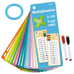 15 Reusable Erasable Math Flash Cards, Addition Subtraction Multiplication Division, School Math Teaching Aids, Ideal for Kids Practice, Math Learning Tools