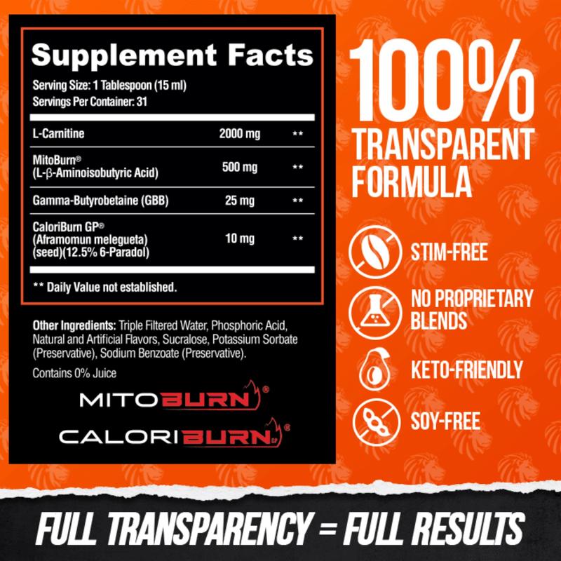 Alpha Lion Burn 2.0 Non-Stimulant L-Carnitine 31 Servings