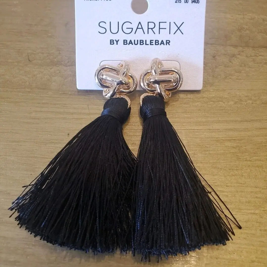 SUGARFIX By Baublebar Earrings - Gold/ Black Tassel