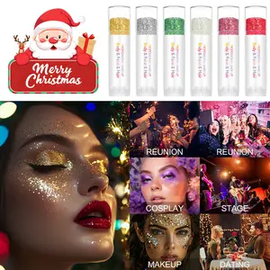 Pack of 6 Body Glitter Stick Sequins Gel Mermaid Shimmer Topcoat Festival Orgy Eyeshadow Thick Hair Makeup Glam Pack Glitter