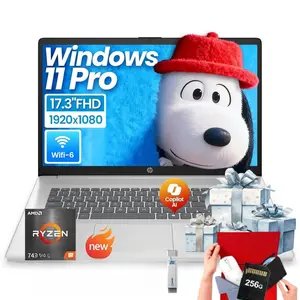 HP 17-inch Laptop for Business and Student -  up to 32GB RAM, 512GB SSD, AMD Ryzen 5 7430U, Windows 11 Pro, Wi-Fi 6, Fast Charge, 17.3” FHD Anti-Glare Display,Bundle Accessory