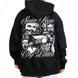 Smile Now Cry Later 15, Chicano Clothing, Cholo, Gangster clothes, Hoodies for men, Men's clothing, Streetwear, Lowrider, Graphic tee, Men gifts