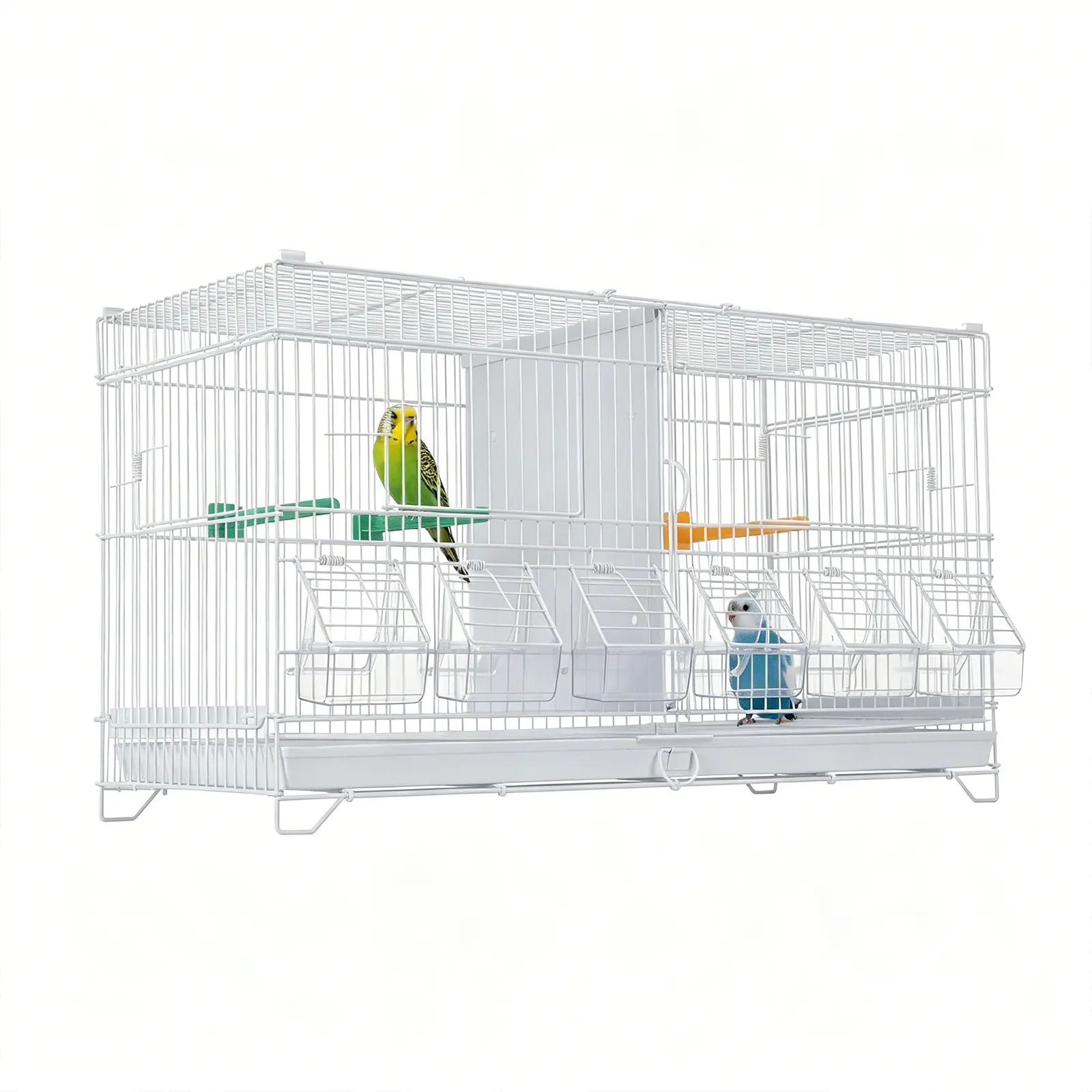 Bird Cage, 23''L Stackable Breeding Cage, Divided Breeder Cage, Detachable Individual Tray, for Conure, Macaw, Budgie, Cockatiel, Lovebirds, Parakeet