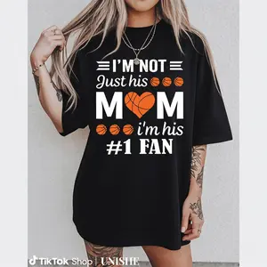 Basketball Mom Fan T-Shirt – Short Sleeve, Crew Neck, and Heartfelt Support Message
