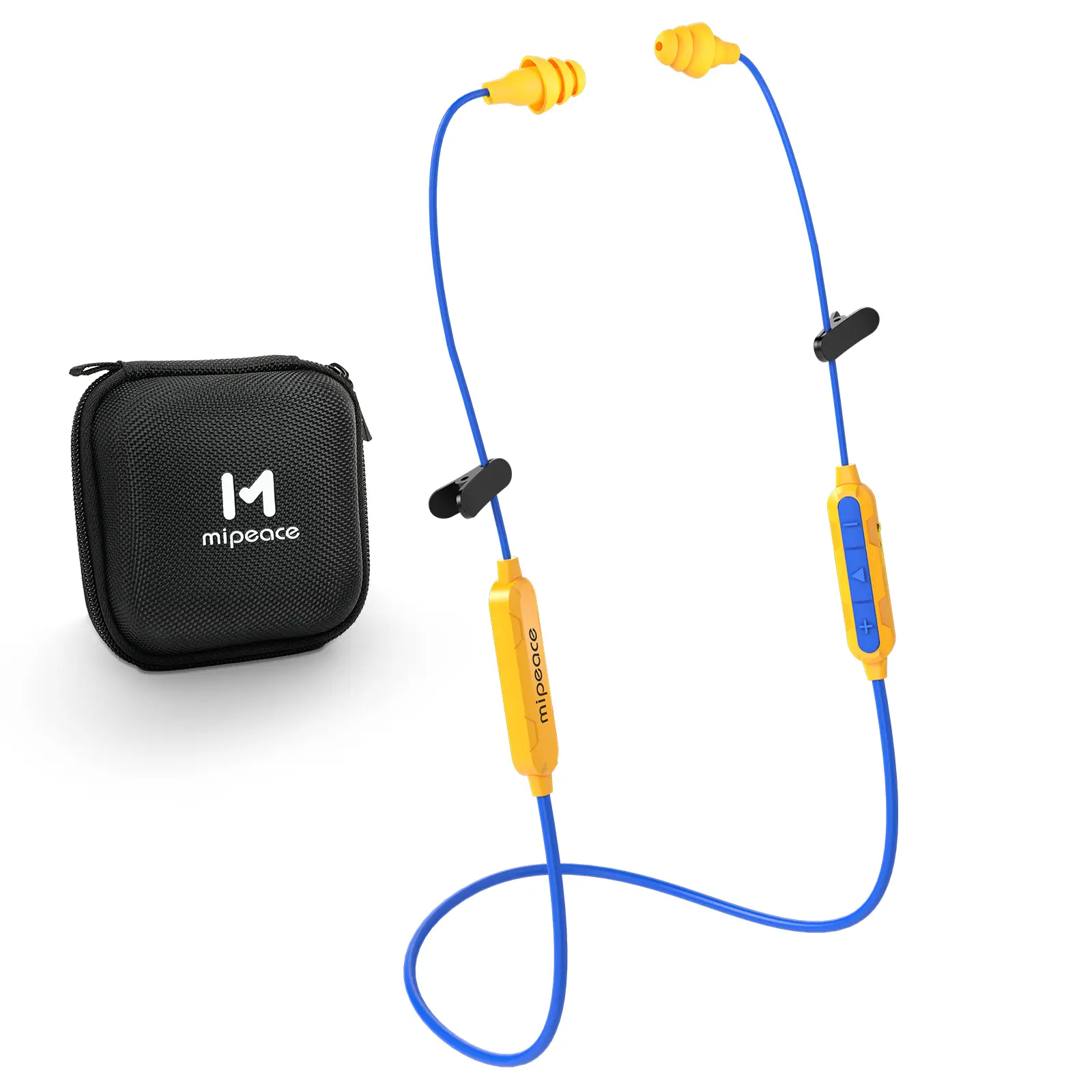 MIPEACE MI08 Bluetooth Work Earplugs–29dB Noise Cancelling Wireless Earbuds with Mic & Button Control, Hidden In-Ear Headphones That Look Like Earplugs, 19+H Battery Life for Mowing, Construction, Workshop, Jobsite