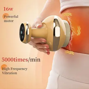 Smart Massager 6-in-1 with RF Tech Red Blue Light Pulse Vibration EMS 5-Level Adjustment for Muscle Relaxation & Skin Care Khaki Therapy