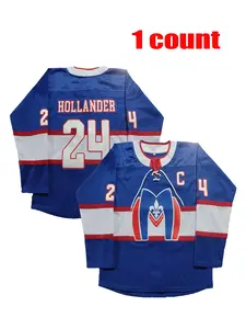 Peak Duel Jersey Blue Number, Movie Hockey Jersey with Embroidered Letters and Numbers, Loose-Fit Casual Sportswear for Fans and Collectors
